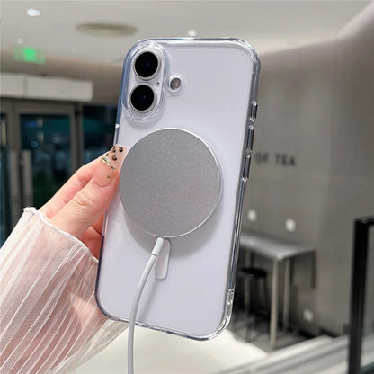 iPhone 17 Magnetic Clear Case PC +TPU Hybrid Phone Cover Compatible with MagSafe