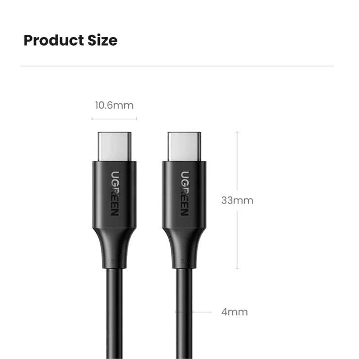 UGREEN 15177 1,5 m PD 100 W hurtigopladning USB-C til USB-C-kabel til iPhone / Macbook / iPad datakabel