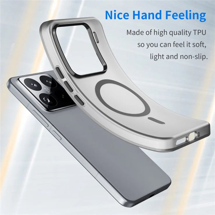 Xiaomi 15 Pro Magnetisk Cover TPU + PC Slank Mat Gennemsigtig Telefon Cover - Sort