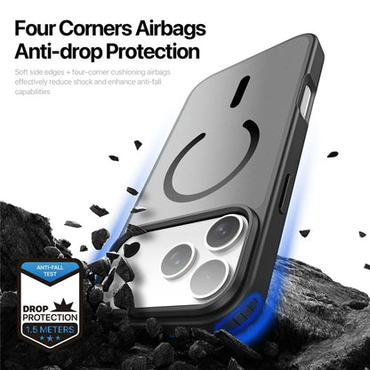 DUX DUCIS Yind Series Til iPhone 17 Pro Max Cover TPU + PC Mat Telefoncover Kompatibelt med MagSafe - Sort