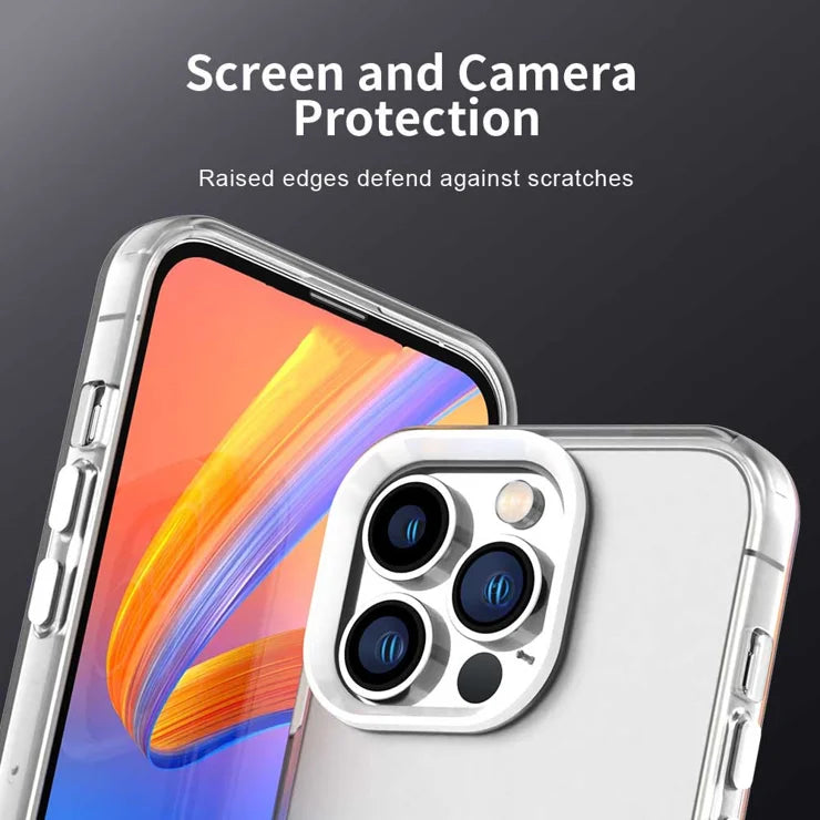 iPhone 15 Pro Case PC+TPU+PET Matte Anti-Drop Phone Back Cover - White