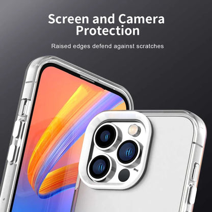 iPhone 15 Pro Case PC+TPU+PET Matte Anti-Drop Phone Back Cover - White