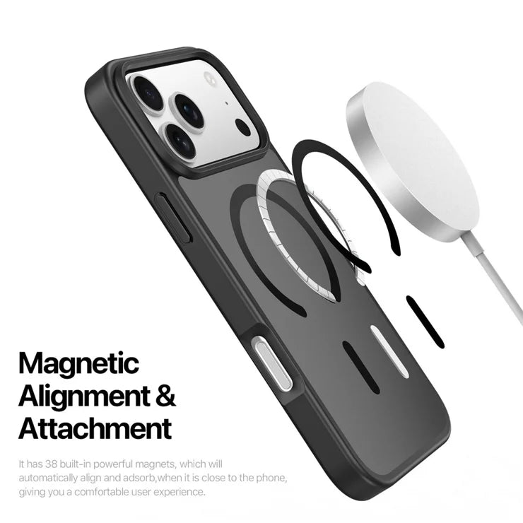 DUX DUCIS Yind Series Til iPhone 17 Pro Max Cover TPU + PC Mat Telefoncover Kompatibelt med MagSafe - Sort