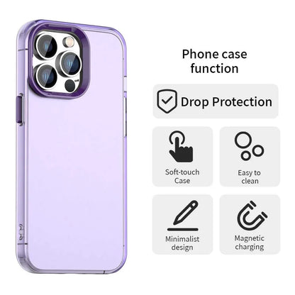 iPhone 13 Pro Case PC+TPU+PET Matte Anti-Drop Phone Back Cover - Purple
