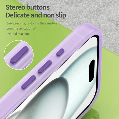 iPhone 16 Cover Kompatibel med MagSafe TPU + PC Slank Mat Gennemsigtig Telefoncover - Mørk Lilla