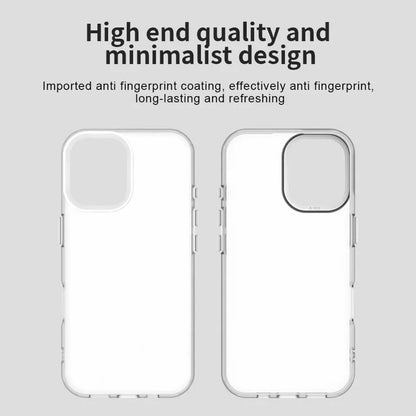 iPhone 16 Cover PC+TPU+PET Mat Anti-Drop Telefonbagcover - Hvid