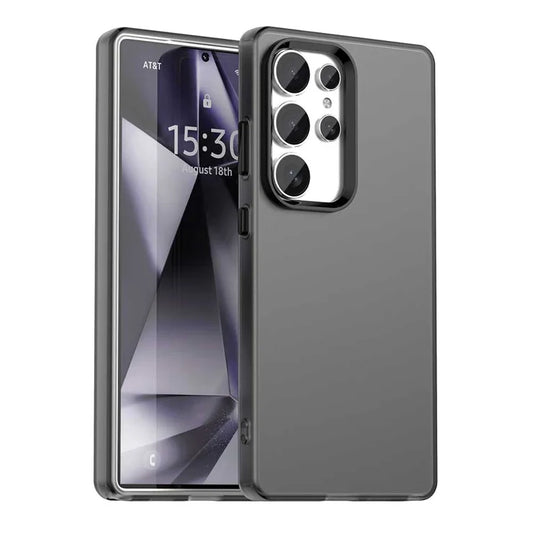 Samsung Galaxy S25 Ultra Case PC+TPU+PET Matte Anti-Drop Phone Back Cover - Black