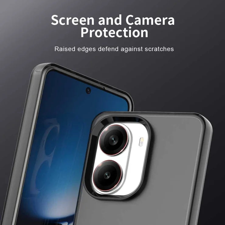 Xiaomi Poco X7 Pro 5G  /  Redmi Turbo 4 5G Case PC + TPU + PET Matte Anti-Drop Phone Back Cover - Black