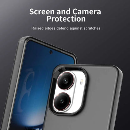 Xiaomi Poco X7 Pro 5G  /  Redmi Turbo 4 5G Case PC + TPU + PET Matte Anti-Drop Phone Back Cover - Black