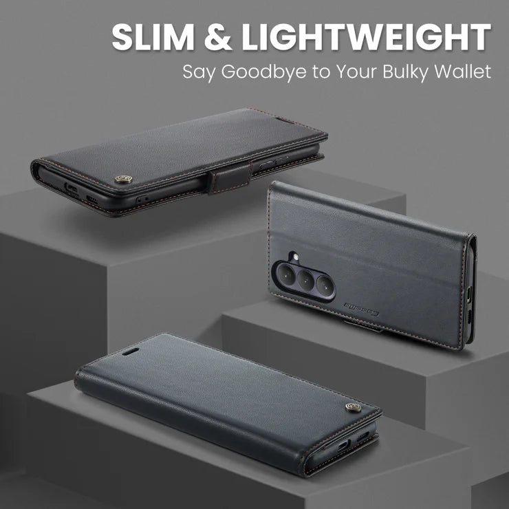CASEME For Samsung Galaxy S26+ Case  023 Series RFID Blocking Glossy Stand Phone Cover - Black