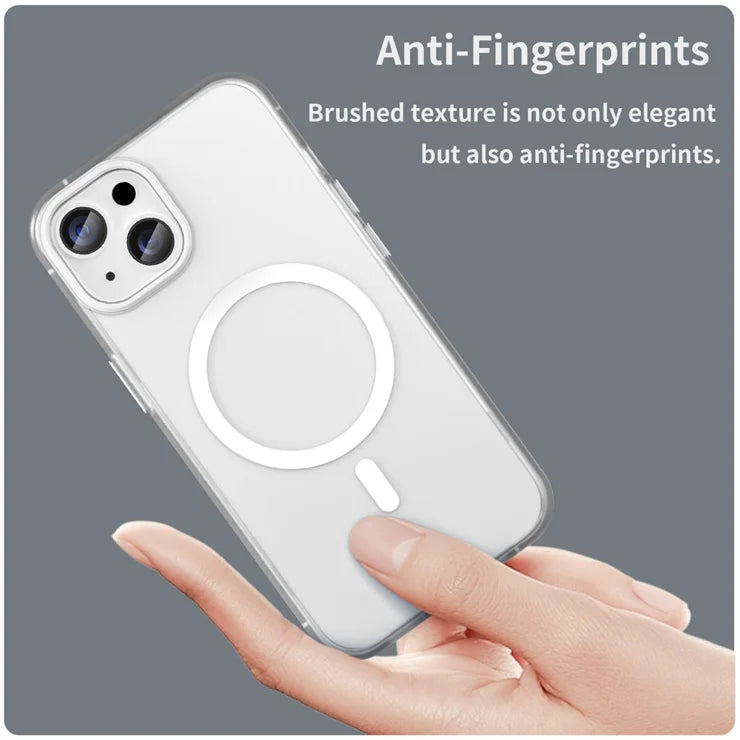 iPhone 14 Translucent Phone Case Matte Design Compatible with MagSafe Wireless Charging - White