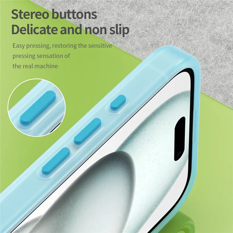 iPhone 16 Case Compatible with MagSafe TPU + PC Slim Matte Translucent Phone Cover - Blue
