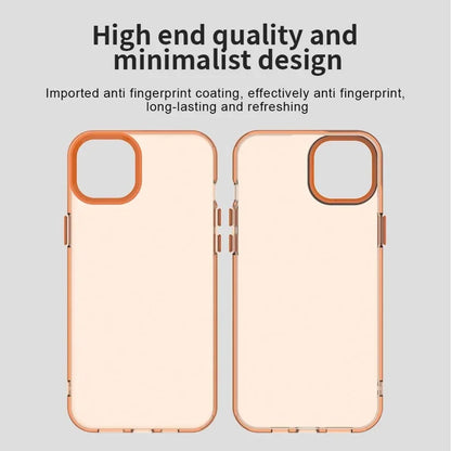 iPhone 15 Case PC+TPU+PET Matte Anti-Drop Phone Back Cover - Orange