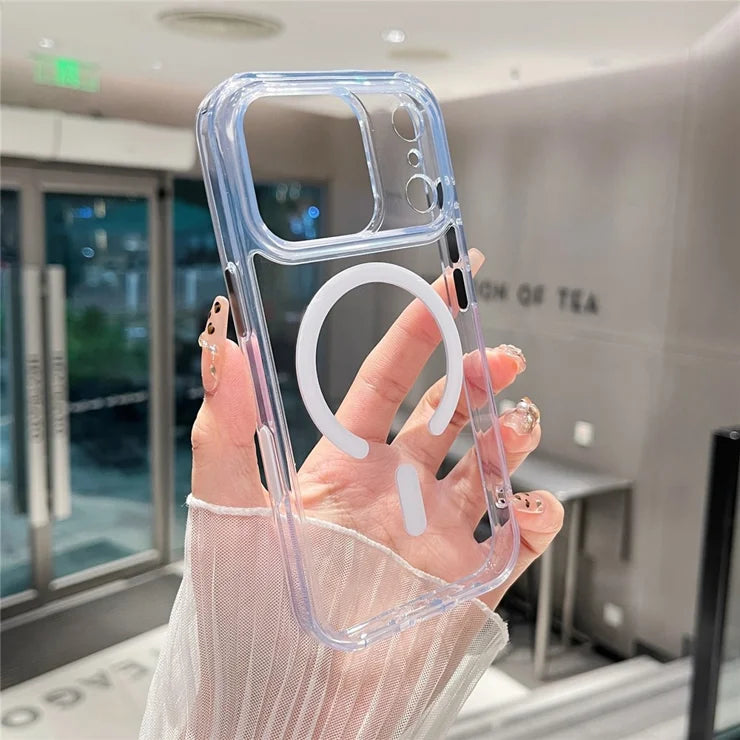 iPhone 17 Pro Magnetic Clear Case PC +TPU Hybrid Phone Cover Compatible with MagSafe