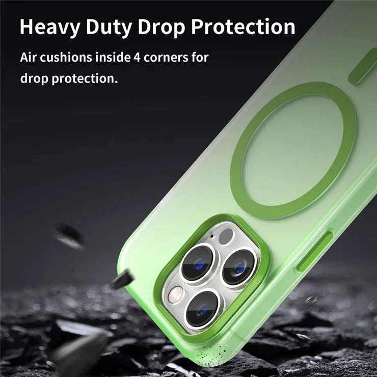 Magnetisk Cover til iPhone 14 Pro Max Kompatibel med MagSafe Gennemsigtigt Mat Bagcover - Fluorescerende Grøn