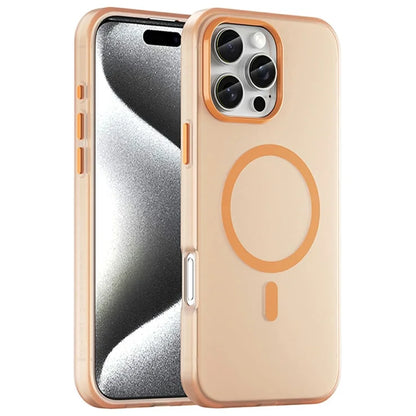 iPhone 16 Pro Max Case Compatible with MagSafe TPU + PC Slim Matte Translucent Phone Cover - Orange