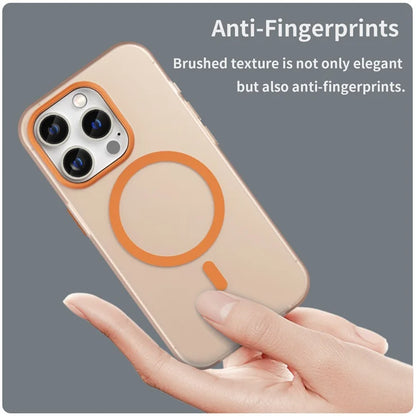 Magnetic Case for iPhone 14 Pro Max Compatible with MagSafe Translucent Matte Back Cover - Orange