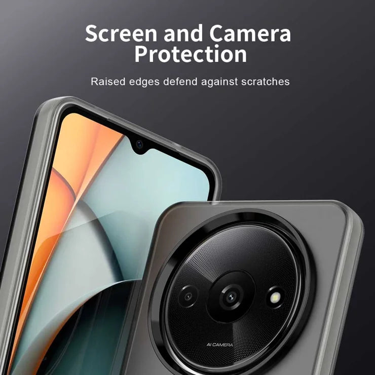 Xiaomi Redmi A3 4G / A3x 4G / Poco C61 4G Cover PC+TPU+PET Mat Anti-Drop Telefon Bagcover - Sort