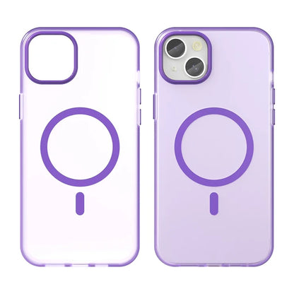 iPhone 15 Plus / 14 Plus Magnetic Case Translucent Matte Anti-Fingerprint Phone Cover - Dark Purple