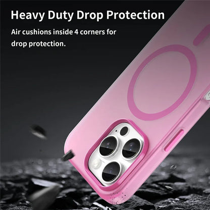 iPhone 16 Pro Cover kompatibel med MagSafe TPU + PC Tyndt Mat Gennemsigtigt Telefoncover - Pink