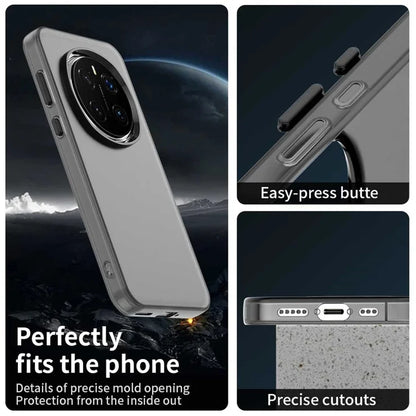 Honor Magic7 Pro 5G Case PC+TPU+PET Matte Anti-Drop Phone Back Cover - Black