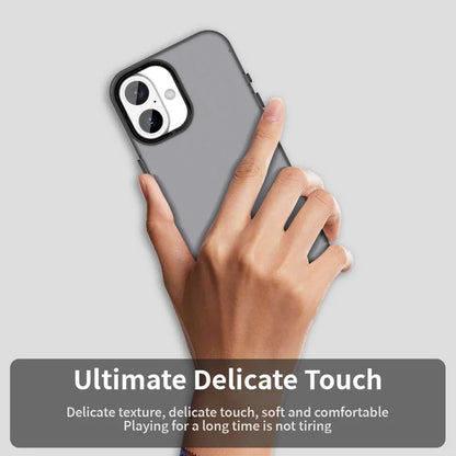 iPhone 16 Case PC+TPU+PET Matte Anti-Drop Phone Back Cover - Black