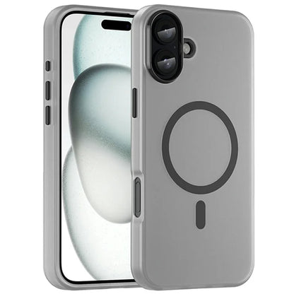 iPhone 16 Plus Case Compatible with MagSafe TPU + PC Slim Matte Translucent Phone Cover - Black