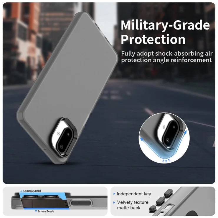 Samsung Galaxy F06 5G / M06 5G Cover PC + TPU + PET Mat Anti-Drop Telefoncover - Sort