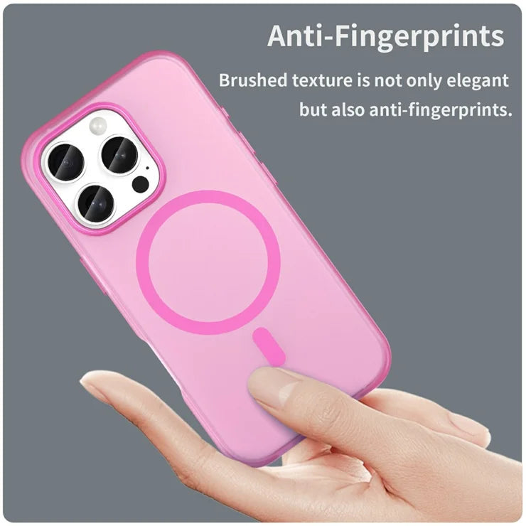 iPhone 16 Pro Cover kompatibel med MagSafe TPU + PC Tyndt Mat Gennemsigtigt Telefoncover - Pink