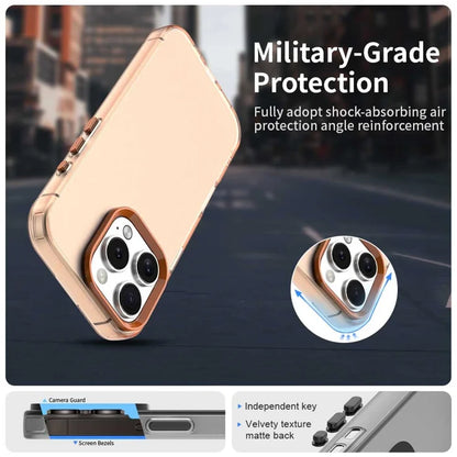 iPhone 16 Pro Max Case PC+TPU+PET Matte Anti-Drop Phone Back Cover - Orange