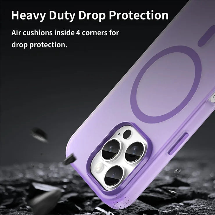 iPhone 16 Pro Cover kompatibelt med MagSafe TPU + PC Slankt Mat Gennemsigtigt Telefoncover - Mørkelilla