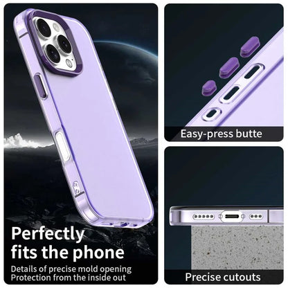 iPhone 16 Pro Cover PC+TPU+PET Mat Anti-Tab Telefon Bagcover - Lilla