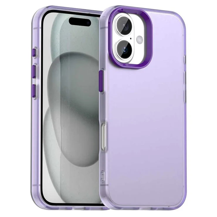 iPhone 17 Cover PC + TPU + PET Mat Anti-Drop Mobilbagsiden - Lilla