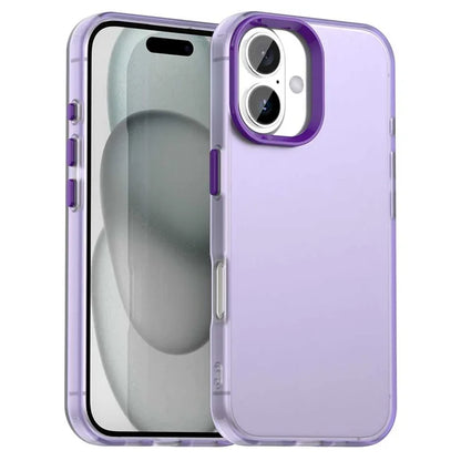 iPhone 17 Cover PC + TPU + PET Mat Anti-Drop Mobilbagsiden - Lilla