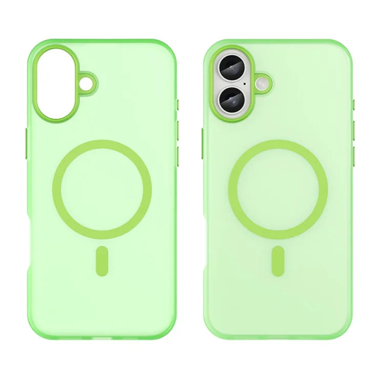 iPhone 16 Plus Cover kompatibelt med MagSafe TPU + PC Slankt Mat Gennemsigtigt Telefoncover - Grøn
