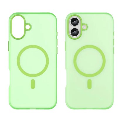 iPhone 16 Plus Cover kompatibelt med MagSafe TPU + PC Slankt Mat Gennemsigtigt Telefoncover - Grøn