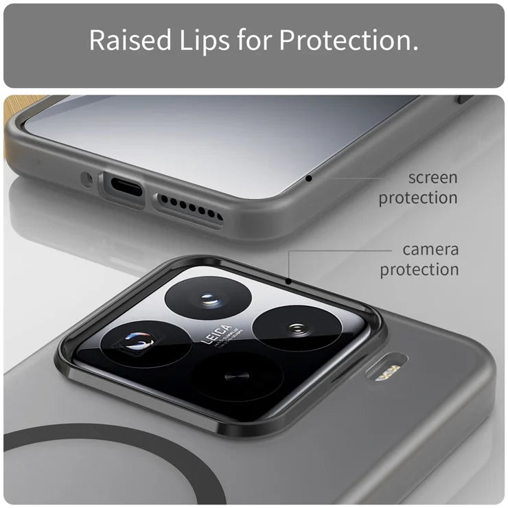 Xiaomi 15 Pro Magnetisk Cover TPU + PC Slank Mat Gennemsigtig Telefon Cover - Sort