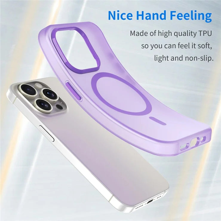 iPhone 16 Pro Cover kompatibelt med MagSafe TPU + PC Slankt Mat Gennemsigtigt Telefoncover - Mørkelilla