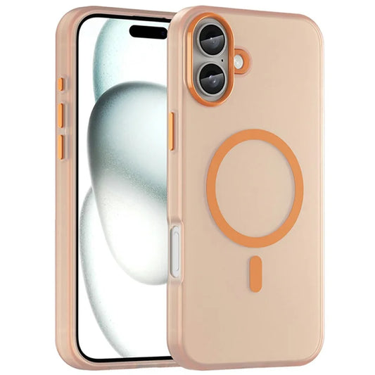 iPhone 16 Plus Case Compatible with MagSafe TPU + PC Slim Matte Translucent Phone Cover - Orange