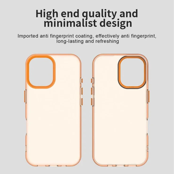iPhone 17 Case PC + TPU + PET Matte Anti-Drop Phone Back Cover - Orange