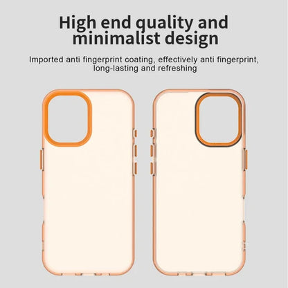 iPhone 17 Case PC + TPU + PET Matte Anti-Drop Phone Back Cover - Orange
