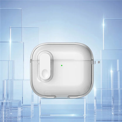 Til Apple AirPods 4 Earphone Protective Case Snap Switch Ice Crystal Clear TPU+PC Cover - Gennemsigtig