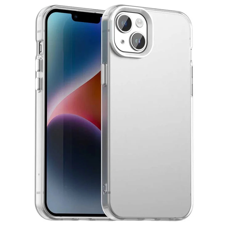 iPhone 15 Plus / 14 Plus Case PC+TPU+PET Matte Anti-Drop Phone Back Cover - White