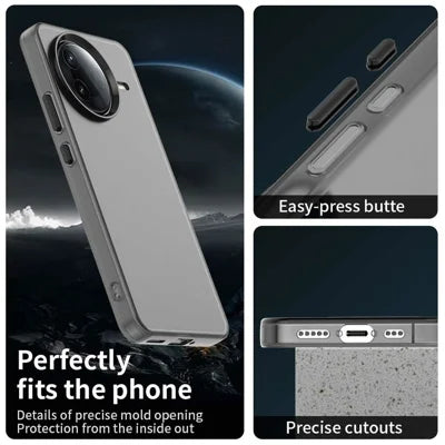 Xiaomi Poco F7 Pro 5G / Redmi K80 5G Case PC+TPU+PET Matte Anti-Drop Phone Back Cover - Black