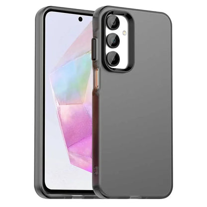 Samsung Galaxy A35 5G -suojakuori PC+TPU+PET Mattapintainen Putoamissuoja Takakuori - Musta