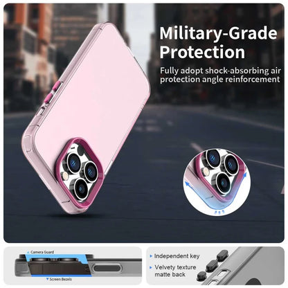 iPhone 13 Pro Max Case PC+TPU+PET Matte Anti-Drop Phone Back Cover - Pink