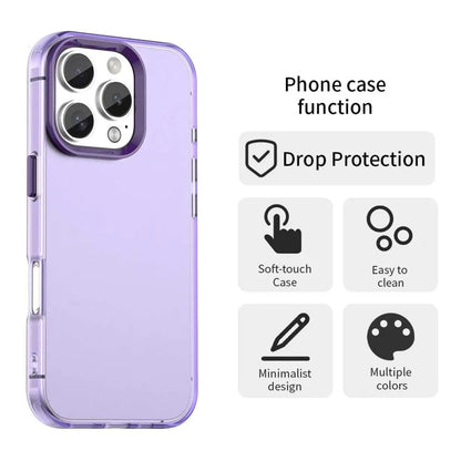 iPhone 16 Pro Max cover PC+TPU+PET mat anti-drop telefonbagside - Lilla