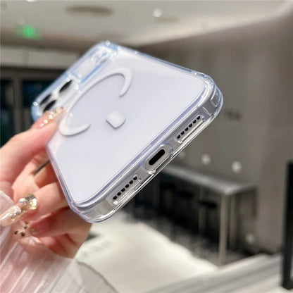 iPhone 17 Pro Max Magnetic Clear Case PC +TPU Hybrid Phone Cover Compatible with MagSafe