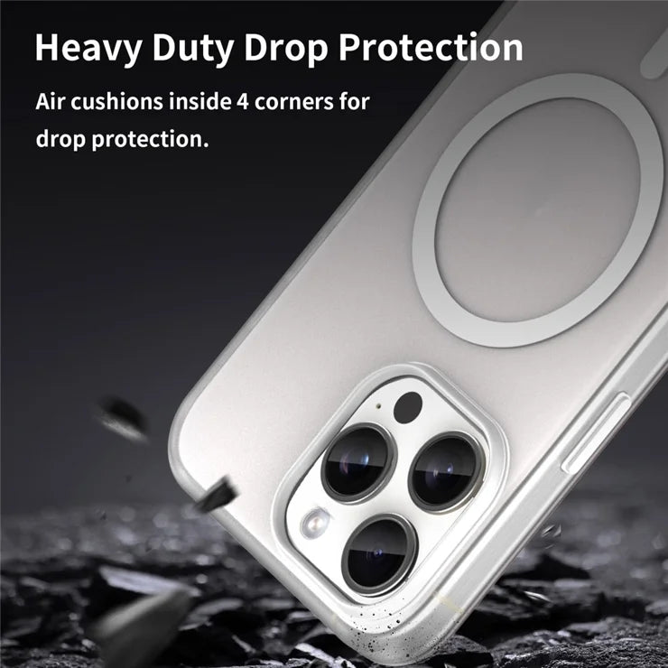 iPhone 15 Pro Case Translucent Matte Back Slim Phone Cover - White