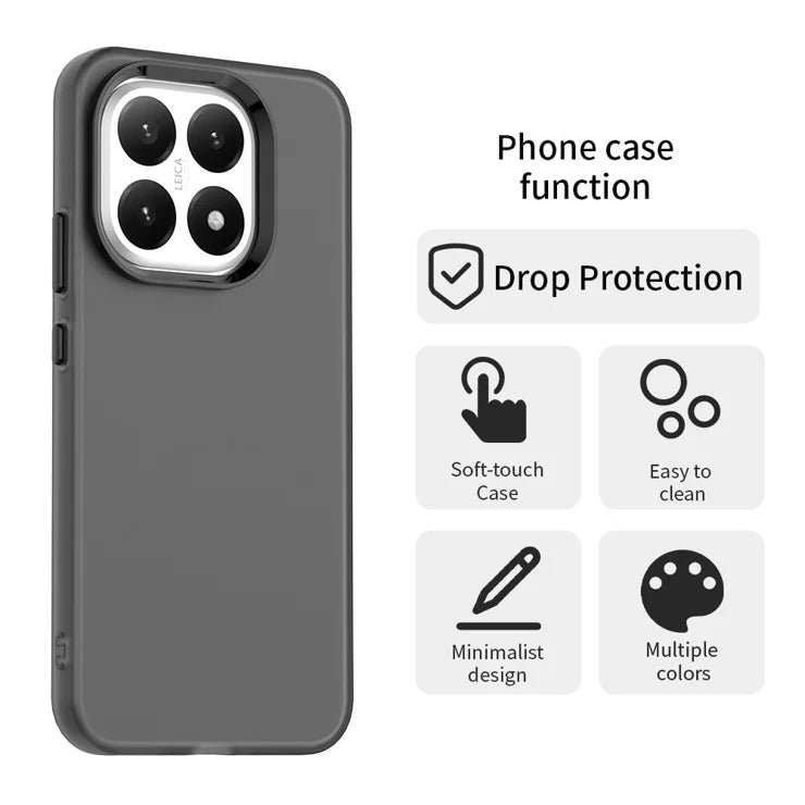 Xiaomi 15T Case PC + TPU + PET Matte Anti-Drop Phone Back Cover - Black